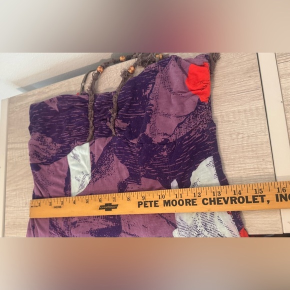 Free People Fairy Dress Asymmetrical Boho Purple Patchwork Hippie Y2K 90 Sz MED - Picture 7 of 12